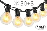 [page_title]-Lichterkette Außen Glühbirnen für Sommerabend - 10M 30 G40 Birnen mit 3 Ersatzbirnen, Lichterketten für Party Garten Balkon und Innen, Warmweiß [Energieklasse A++]