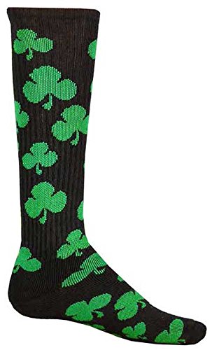 Red Lion Shamrock Knee Hi Athletic Socks ( Black / Kelly - Large )