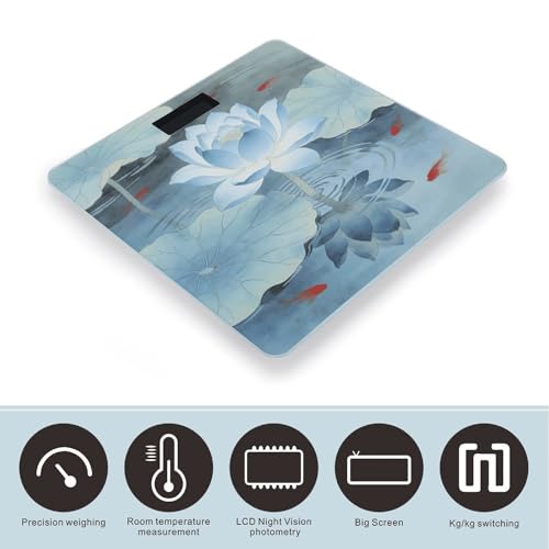 Báscula digital de baño con vidrio templado y pantalla LCD miniatura 3