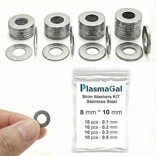 8x10mm Bearing Shim Washers 5/16 Stainless Steel 40pc 0.1-0.5mm