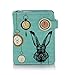 Shag Wear Pocket Watch Rabbit Small Wallet Teal for Women 4.5