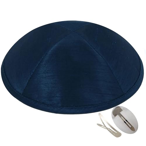 Image of Zion Judaica Deluxe Raw Silk Kippot Bulk Packs or Single Kippah Includes Free Clips