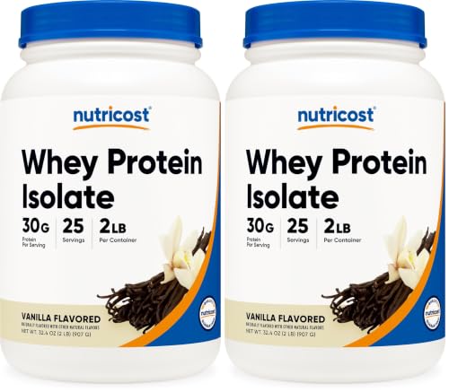 Nutricost Whey Protein Isolate Powder (Vanilla) 2LBS (Pack of 2): retailer-supplied image