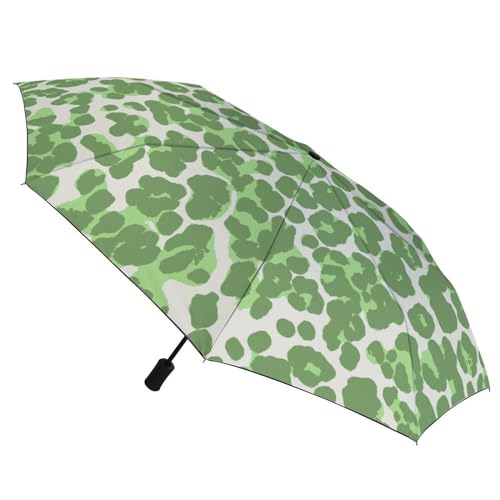 Parapluie pour pluie résistant au vent compact imprimé léopard