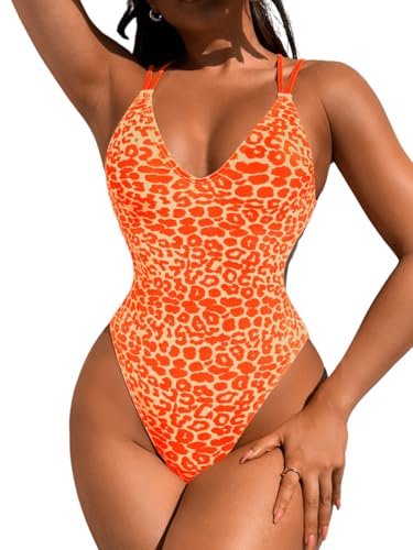 Image of ShawGobow Sexy Swimsuit for Women,Backless Scrunch Butt High Cut Monokini,One Piece Cheeky Bathing Suit Beach Pool Party