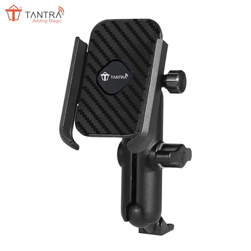 Image of TANTRA S25A Phone Holder - 360 Rotation with U-Bolt Base - Premium Aluminum Alloy - Secure Handlebar Mount for Smartphones
