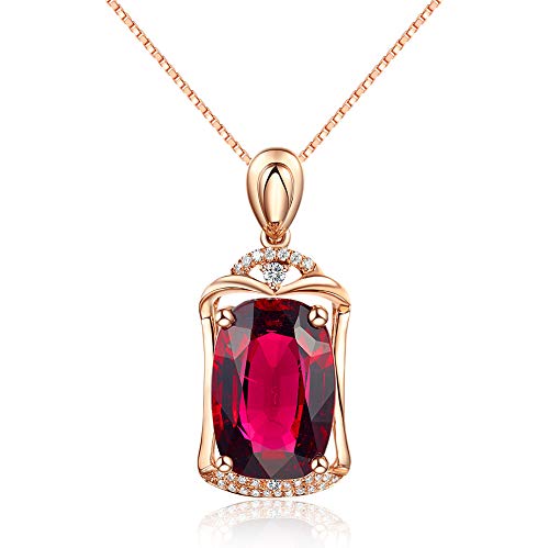 charming 14K Rose Gold Pendant Gemstone Natural Red Ruby Treasure Pendant Necklace Jewelry Pendant