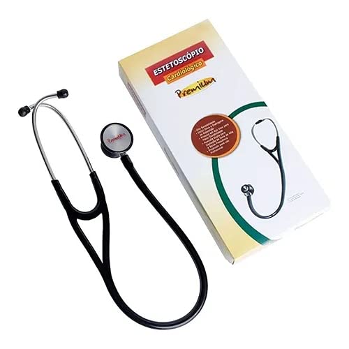 Estetoscópio Duplo Cardiológico Profissional Premium Preto