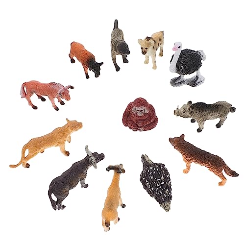 POPETPOP 12pezzi Figure Mini Animali Selvatici Africani in Realistica Modelli Decorativi Stabili Per Scrivania e Casa Giocattoli Educativi Per Appassionati Di Biologia