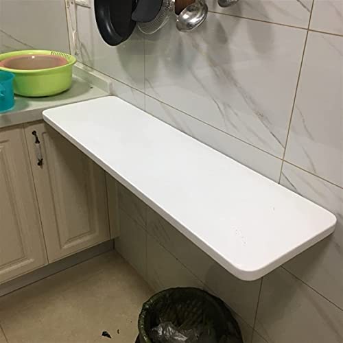 Table de bar pliante murale blanche 80 cm pour cuisine et petit espace - 5