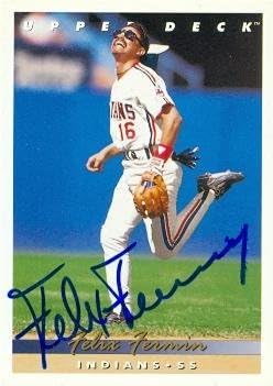Felix Fermin autographed Baseball Card (Cleveland Indians) 1993 Upper Deck #615 - Autographed Baseball Cards
