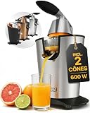 LEBENLANG Presse agrume electrique 600W   Cône en acier inoxydable & sans BPA I Presse agrumes électriques I Juicer orange machine Presseur agrumes electriques Jus de fruit d'orange automatique