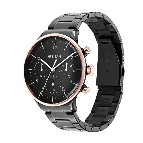 Titan Urban Magic Black Dial Analog Stainless Steel Strap Watch for Men-NS90102KM01 - Image 5
