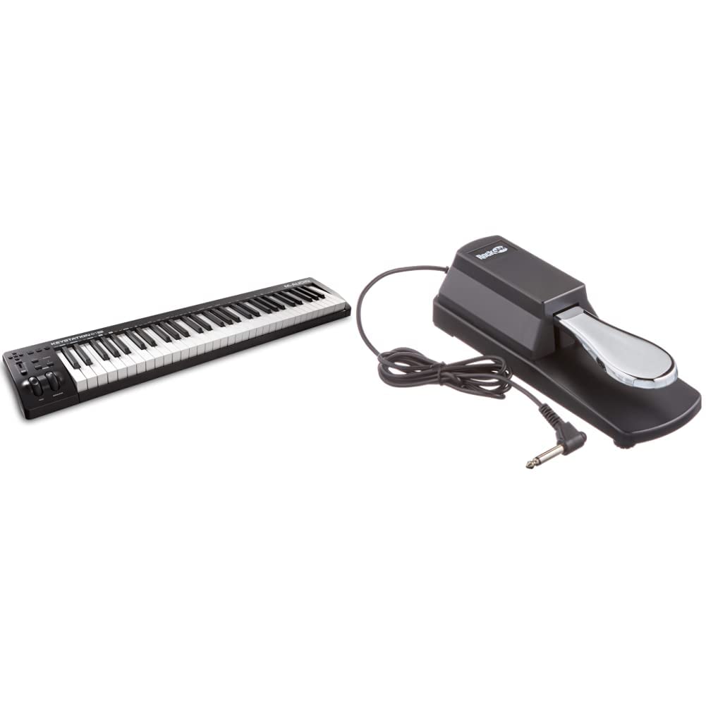 M-AudioKeystation 61MK3 & Play (Mac/PC) Connectivity, Free Online/App Lessons and Software Production Suite included & RockJAM RJSP01 Professional Sustain Pedal