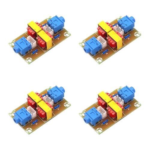 hiBCTR 4-Packs XH - M372 Stereo Audio isolators for Vehicle use, eliminating Common Ground Interference, isolating Current Noise, and Acting as Transformer couplers. They Have a 3.5mm Audio Socket.