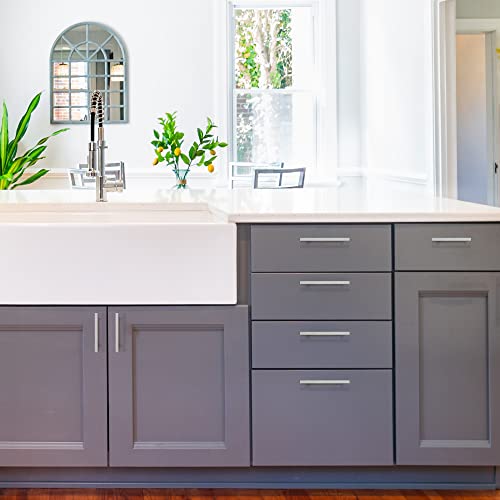 Image of Ravinte 30 Pack 7.38 Inch Square Cabinet Pulls Brushed Nickel Stainless Steel Kitchen Drawer Pulls Cabinet Handles 7-3 /8 inchLength,5 inch Hole Center