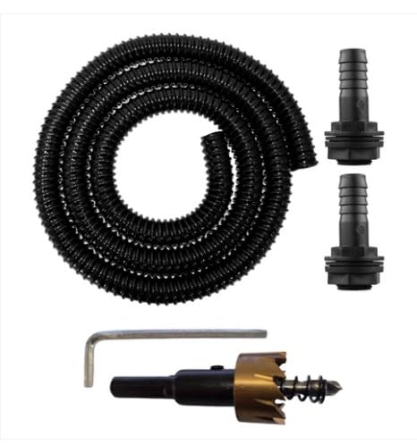 AP Supplies 2m Corrugated Pipe 3/4in Water Butt Linking Kit with Drill Bit