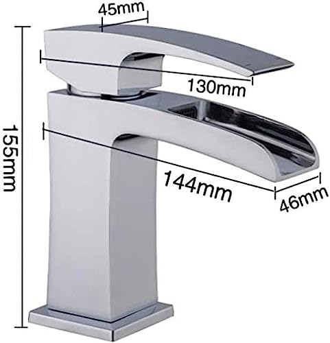 Grifo monomando de latón cromado con diseño moderno de cascada 2
