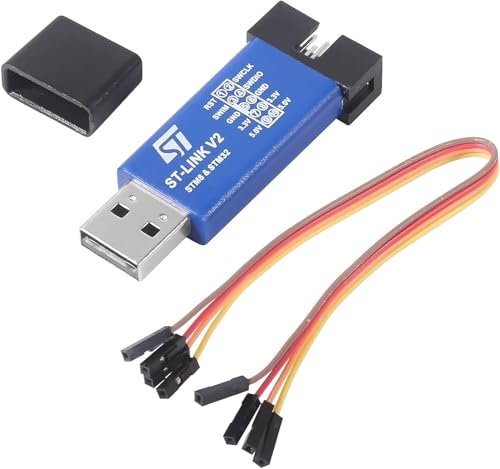 Image of ST Link V2 USB Programmer Debugger for STM8 STM32 with SWIM Interface 5V 3.3V Output and Aluminum Body Compatible with Rduino UNO Development Boards