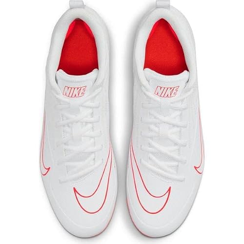Nike Alpha Huarache 8 Varsity White/Bright Crimson Grade School Kids' Lacrosse Cleat Sz 11 #TOP3