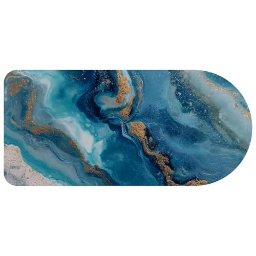 Grand tapis de souris de jeu pour bureau marbre océan abstrait 73x35 cm