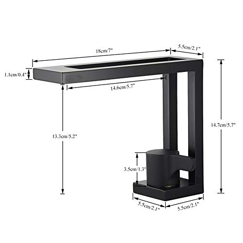 Grifo de lavabo de recipiente cuadrado negro y oro cepillado monomando 2