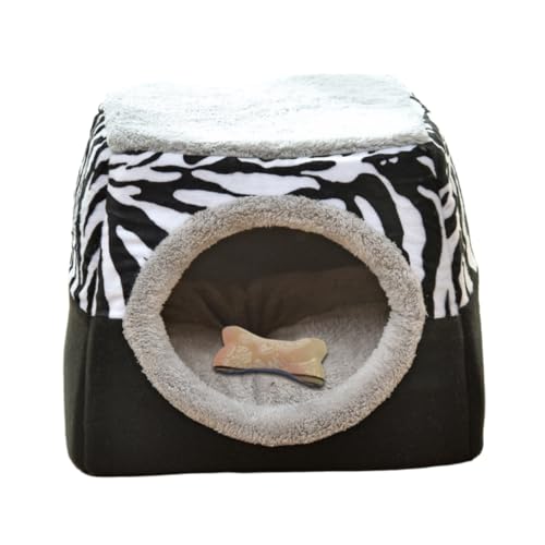 LUOGOXI ペットドライブボックス ペットドライブシート ドライブボックス 小型犬 猫 兎 車 シート 飛び出し防止リード付き 助手席 安定 お出かけ 型崩れ防止 おしゃれ 手触り良い 耐用 コンパクト 夏冬通用 グレー (L,ゼブラ柄(マット、ブラン