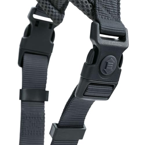 HUNTER Hundegeschirr LONDON COMFORT, atmungsaktives 3D-Mesh, 2-fach verstellbar, Sicherheitsverschluss, reißfest, leicht & pflegeleicht, Farbe: Anthrazit, Größe: S-M/1