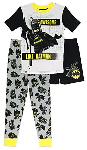 Lego Batman Boys' Pajama Set, 3-Piece Cotton Pjs, Little Kid Size 8 Black #TOP9
