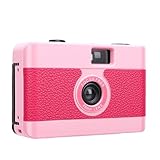 Dpofirs 35mm Film Camera, Vintage Style Reusable Camera with Built in Flash, for Travel Photography and Special Events (Pink)