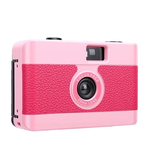 Cuifati Appareil Photo Argentique 35 Mm, Appareil Photo Réutilisable de Style Vintage avec Flash intégré, pour la Photographie de Voyage et Les événements Spéciaux (Pink)