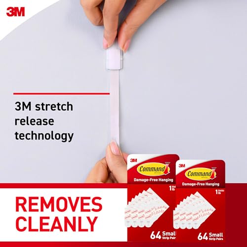 Image of Command Small Refill Adhesive Strips, Damage Free Hanging Wall Adhesive Strips for Small Indoor Wall Hooks, No Tools Removable Adhesive Strip for Living Spaces, 128 White Strips