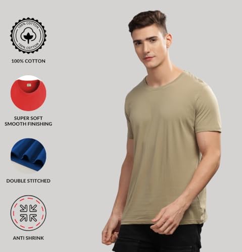 Image of ADRO T Shirts Pack of 3 Mens Tshirts Cotton T Shirts for Men Pack of 3 T Shirts Regular fit Tshirts Combo T Shirts Solid Tshirt for Men
