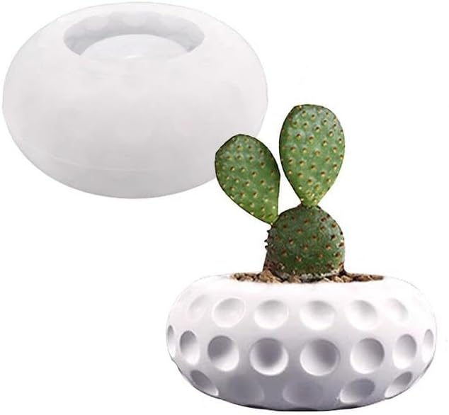 Molde redondo de silicona para maceta de resina epoxi, hormigón, arcilla, suculenta, plantador, tazón, miniatura, jardín, bonsái