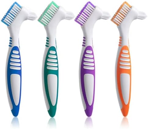 Denture Brush 4Pcs Denture Toothbrushes，Denture Cleaning Care Cle...
