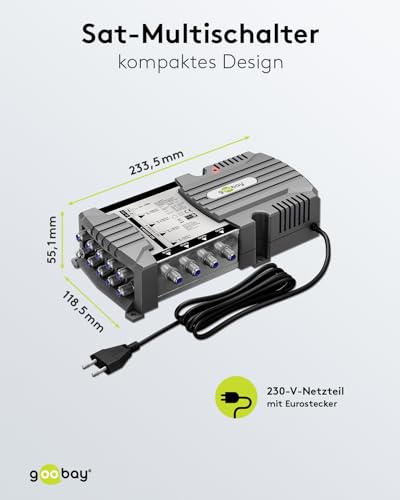 Multiswitch satellite 4K 8K goobay 64879 pour distribution 4 sorties