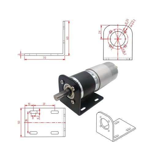 Moteur à engrenages planétaires 24V 70rpm à couple élevé micro-réglable - 3