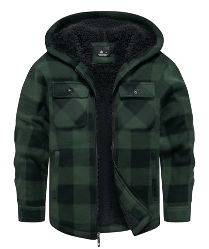 GEEK LIGHTING Boys Flannel Jacket with Sherpa Lining