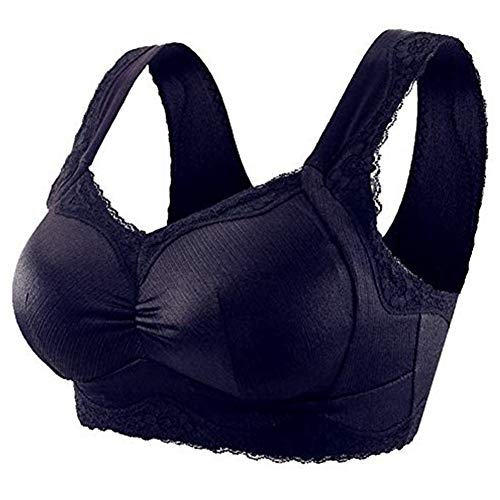 KAHIOE Pocket Bra with Lighe Silicone Breast Fake Froms Mastectomy Bra Cancer Fill Artificial Boobs Black