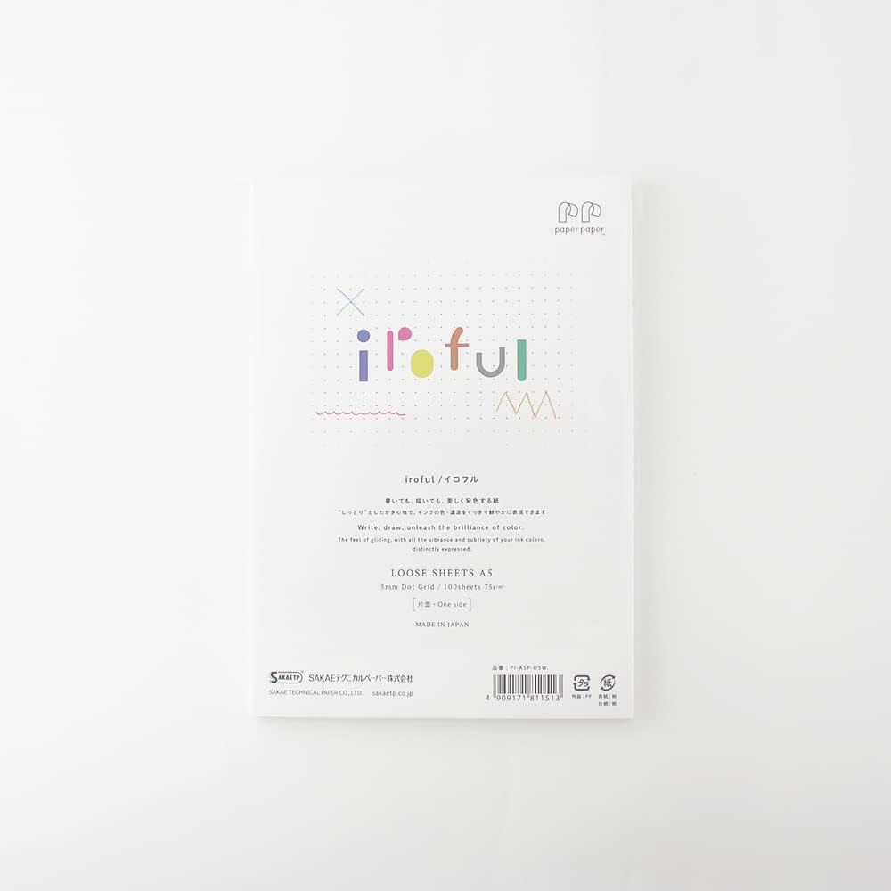 iroful 75 gsm Loose Sheet, 8.27" x 5.85", 100 Sheets/Pack, 5mm Dot Grid, White, 1 pack (PI-A5P-D5W)