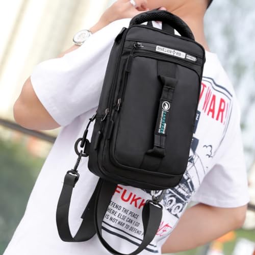 Mochila Masculina Transversal De Ombro Shoulderbag Lateral (Preto)