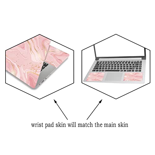 Artso 15.6 Inch Laptop Notebook Skin Sticker Universal Soft Art Cover Decal Fits 12 13 13.3 14 15 15.4 15.6 Inch Laptop Protector,Easy To Apply, Reusable, Pink Gold Marble #TOP1