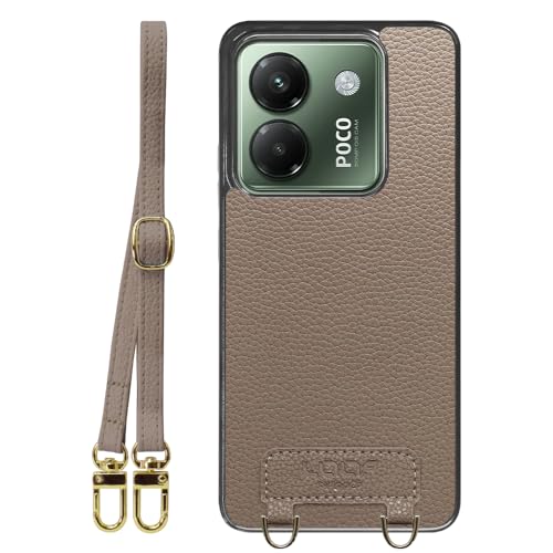 LOOF LUXURY-SHELL SHOULDER �{�v ���U�[ �X�}�z�P�[�X for Xiaomi POCO M7 Pro 5G �p �P�[�X �J�o�[ �X�g���b�v�z�[�� �V�����_�[ �X�g���b�v �X�}�z�V�����_�[ �V���v�� �ϏՌ� ���^ �y�� leathe