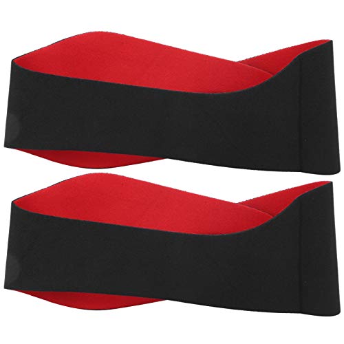 2pcs Waterproof Ear Headband Neoprene Swimming Headband Yoga Hair Band Diving Ear Headband for Water Yoga Sports, Adjustable Elastic, 58x8cm/22.8x3.1in (Black)