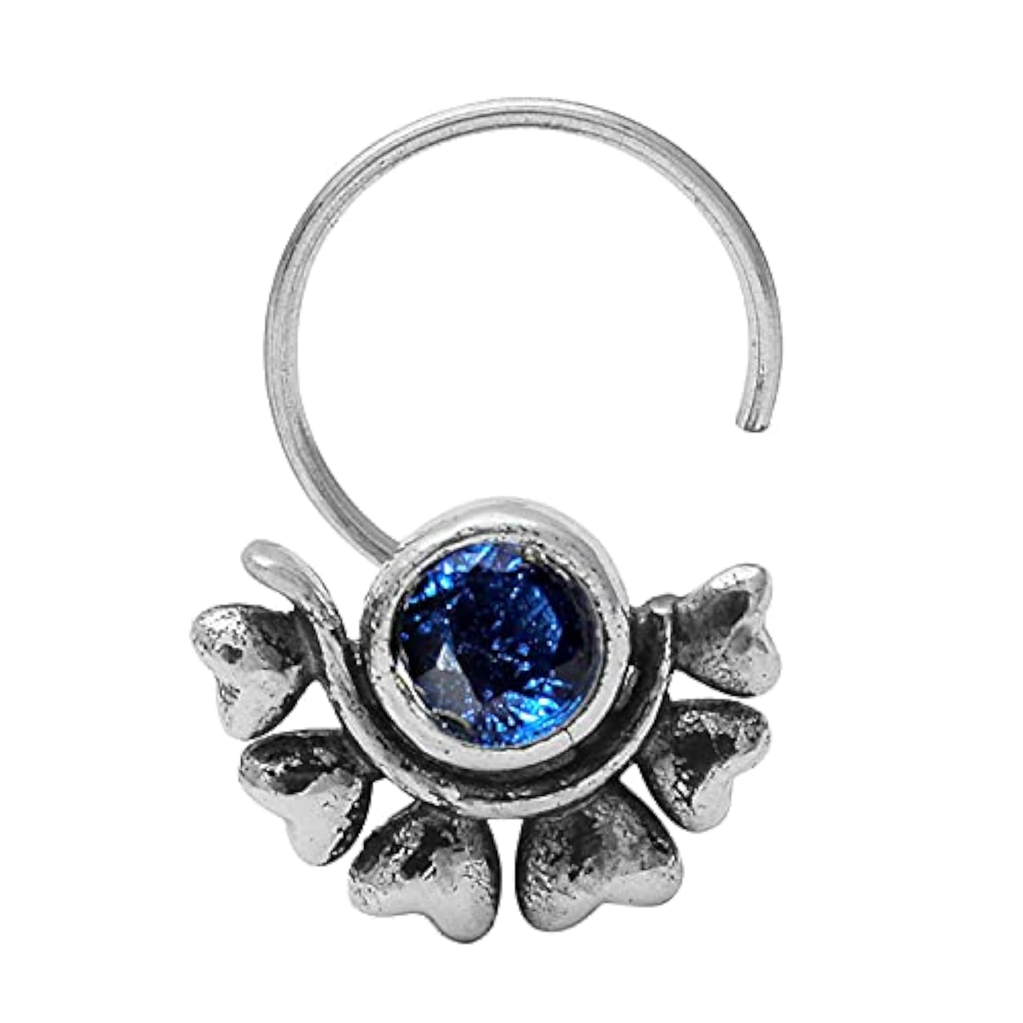 Women's Pure 92.5 Sterling Silver Wire Nose Pin, Elegant Style