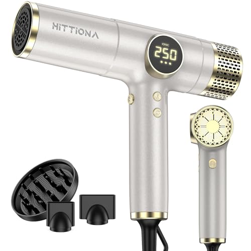 HITTIONA Travel Ion Hair Dryer with Diffuser Negative Ion Hair Dr...