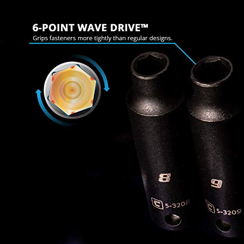 Image of Capri Tools 3 /8 in. Drive Metric Shallow and Deep Impact Socket Set with Billet Aluminum Socket Rail (30-Piece), 8-22 mm, CP53000-30MSDR