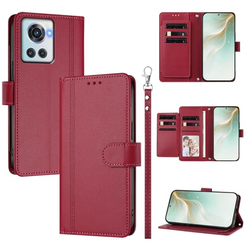 �X�}�z�P�[�X �Ή��@�� for OnePlus 10R / 10R Prime,�Ή��@�� for OnePlus Ace �X�}�z�P�[�X�y�E�H���b�g�f�U�C�� �f���A���J�[�h�X���b�g �L���b�V�� �t���b�v���X�^���h �����h�~�zRed