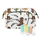 VIGTRO Cowboy Boots Guitar Cactus Stars Makeup Bag...