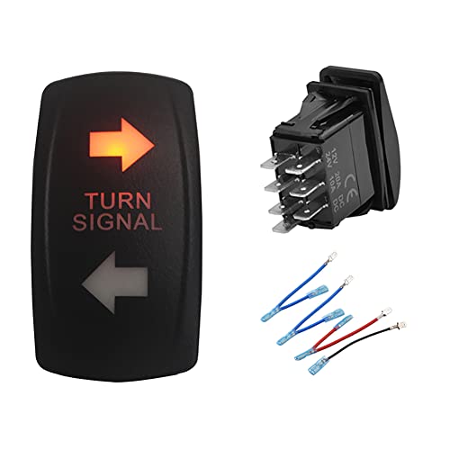 Image of Orange Backlit Turn Signal Rocker Switch 7Pin ON-Off-ON DPDT Toggle Switch for The ARB /Carling /NARVA 4x4 UTV ATV RZR SXS 12V 20A